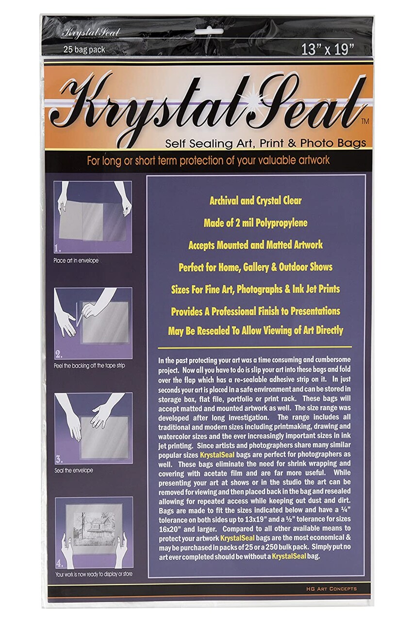 Creative Mark Krystal Seal ATC Art and Photo Bags - Archival Polyethylene Sealing Bags for Paintings, Artwork and Photo Storage